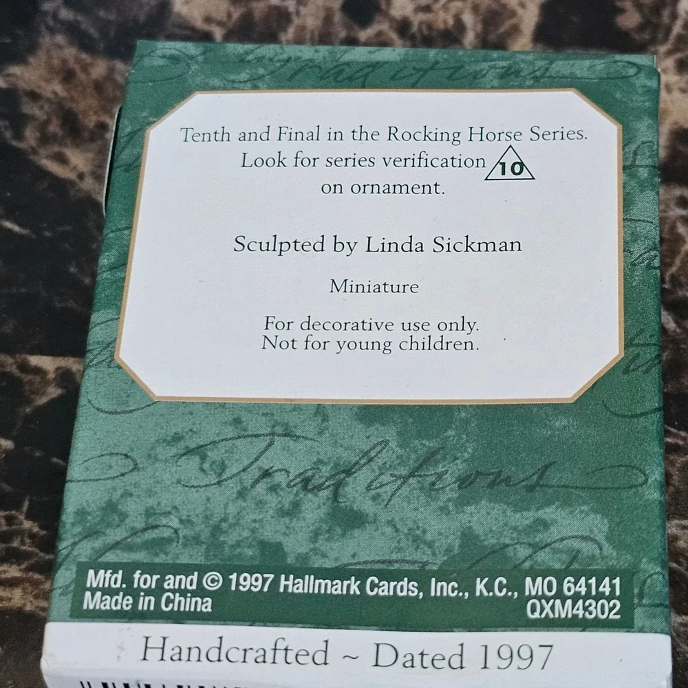 1997 Hallmark Keepsake Miniature Rocking Horse Ornament 10th Final SeriesQXM4302